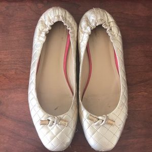 Gold leather Lilly Pulitzer flats